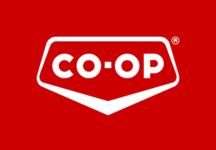 Co-op 2021 Shield – White on Red – RGB